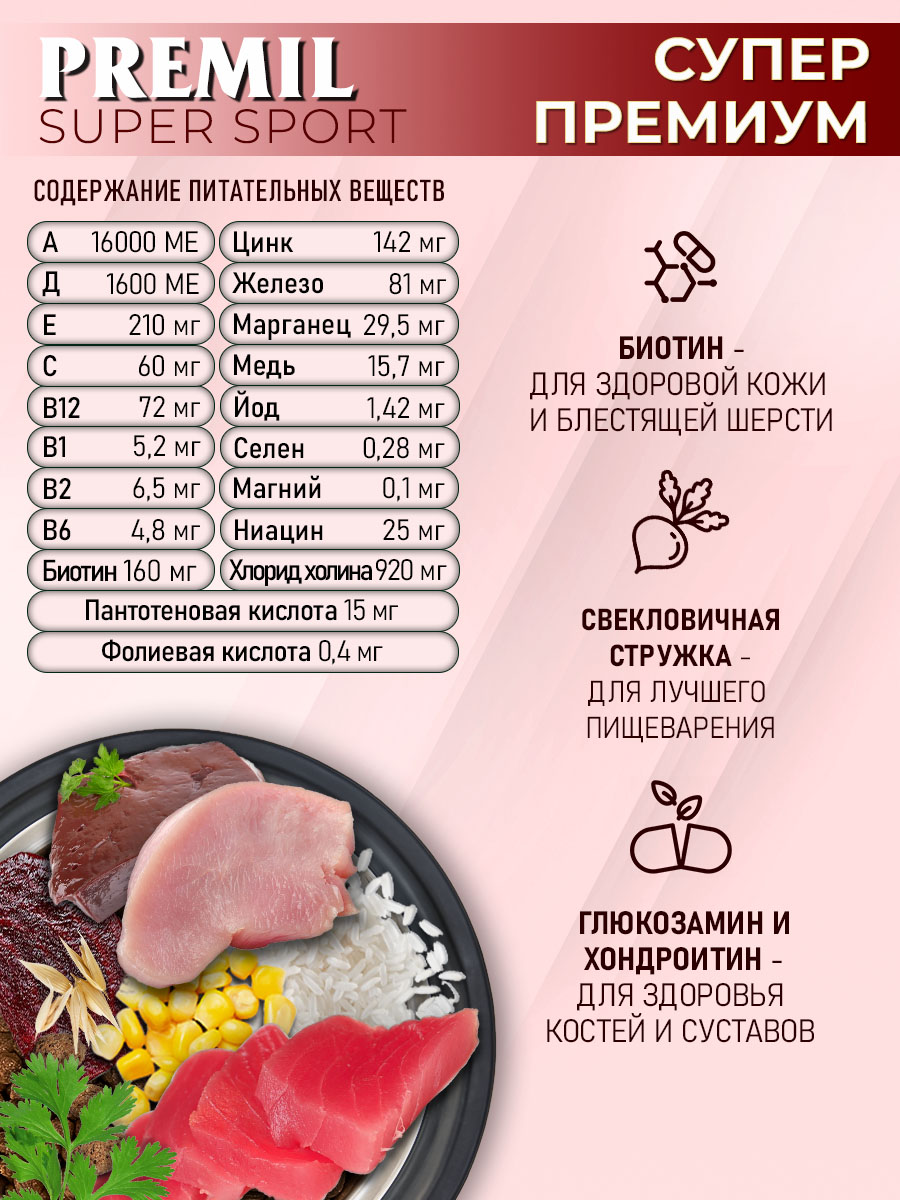 Корм Premil Super Sport super premium